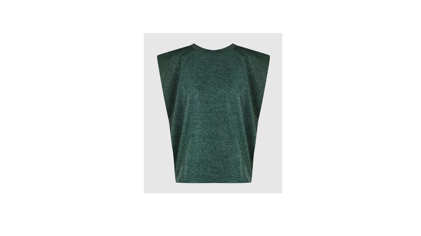Tshirt Enna en Jersey Lurex - Vert Foncé