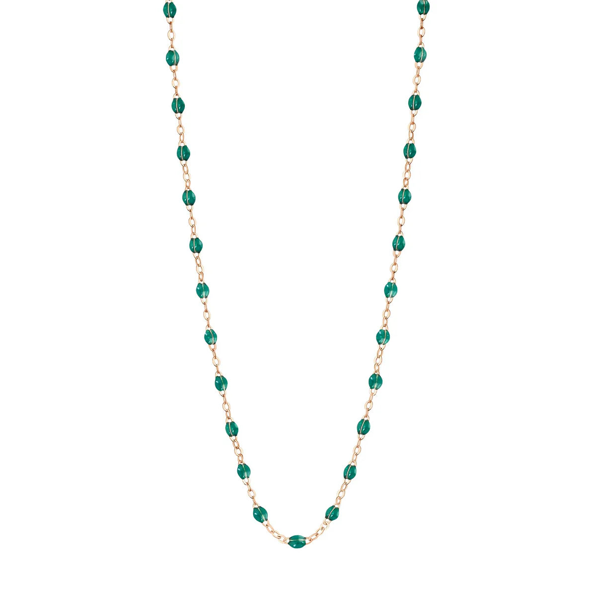 Collier Classique Gigi Or Rose - Emeraude