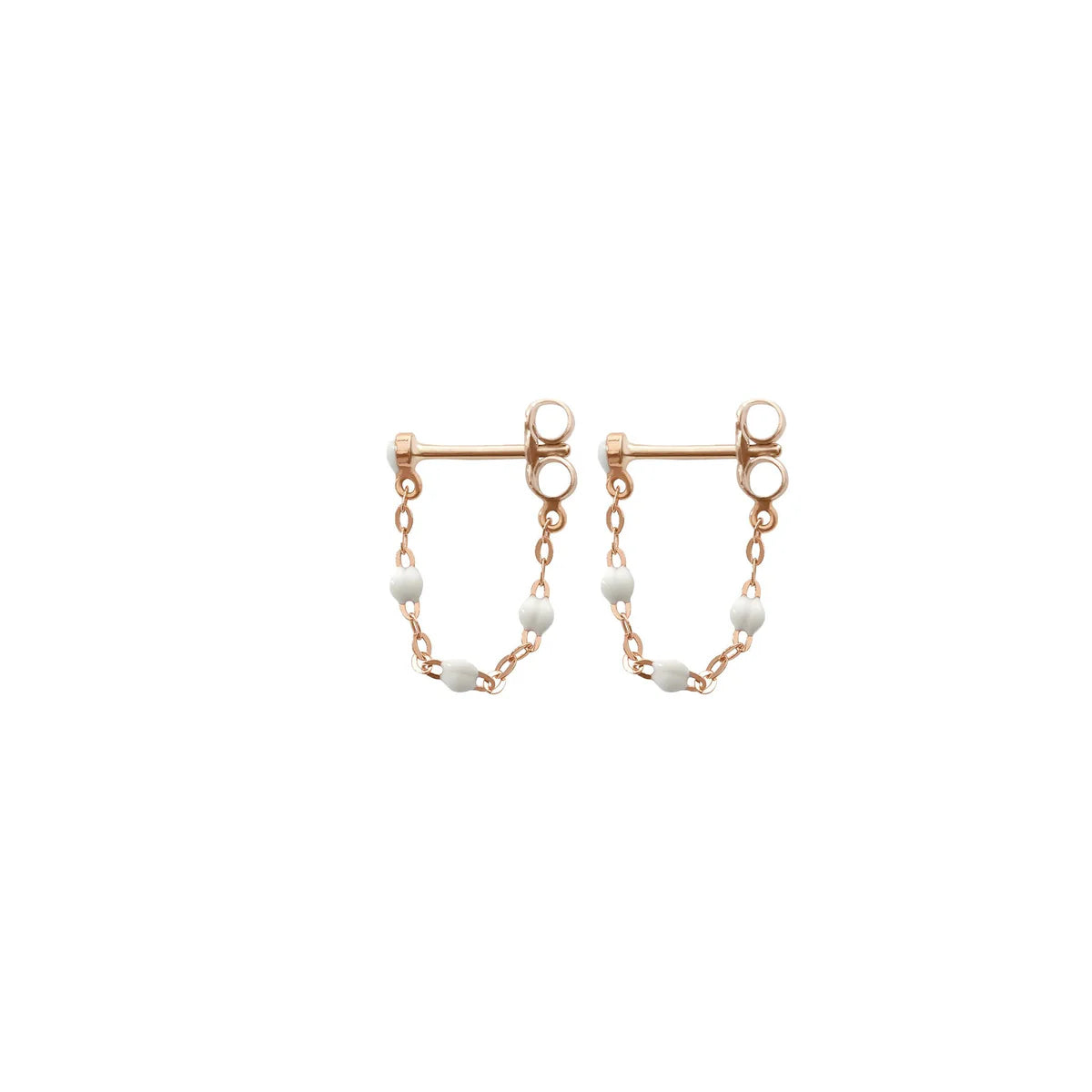 Boucles d'Oreilles Classique Gigi Or Rose - Blanc