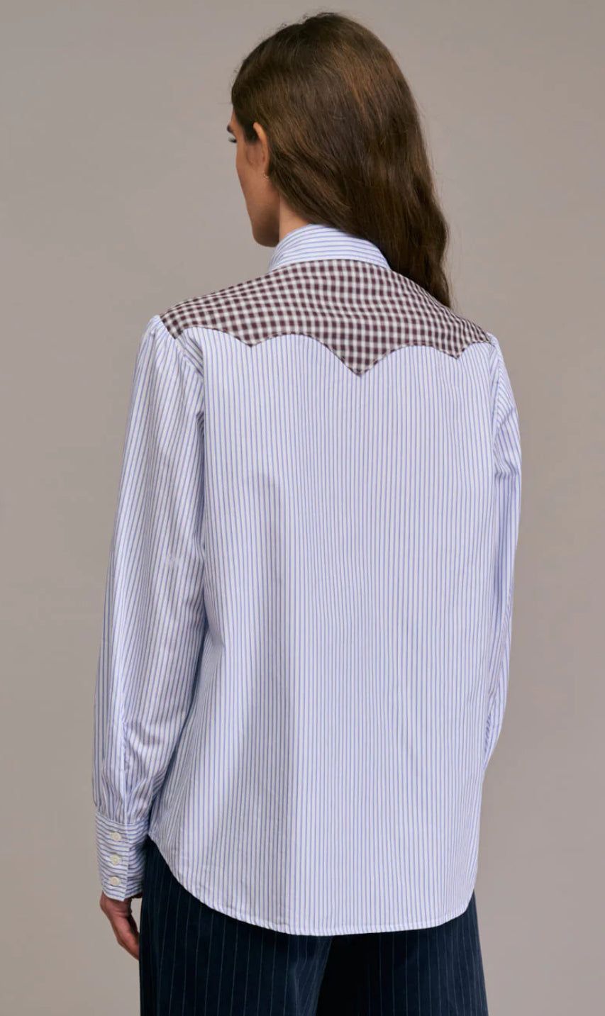 Chemise Costelina - Ciel Marine Blanc