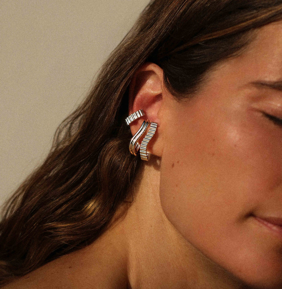 Earcuff Memphis Horizontal - Argenté