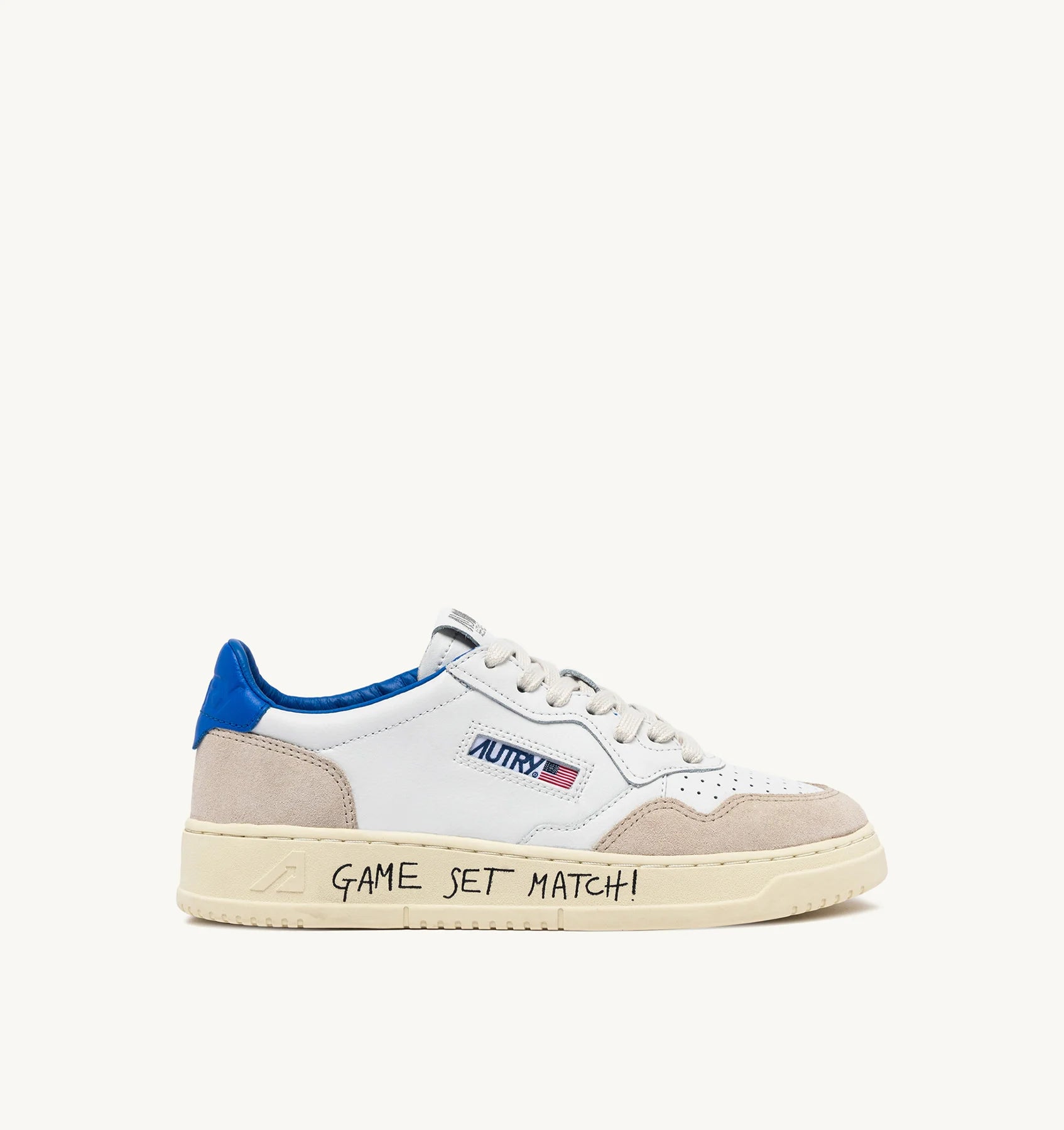 Baskets Medalist Low en Cuir et Daim avec Lettrage - Palace Bleu