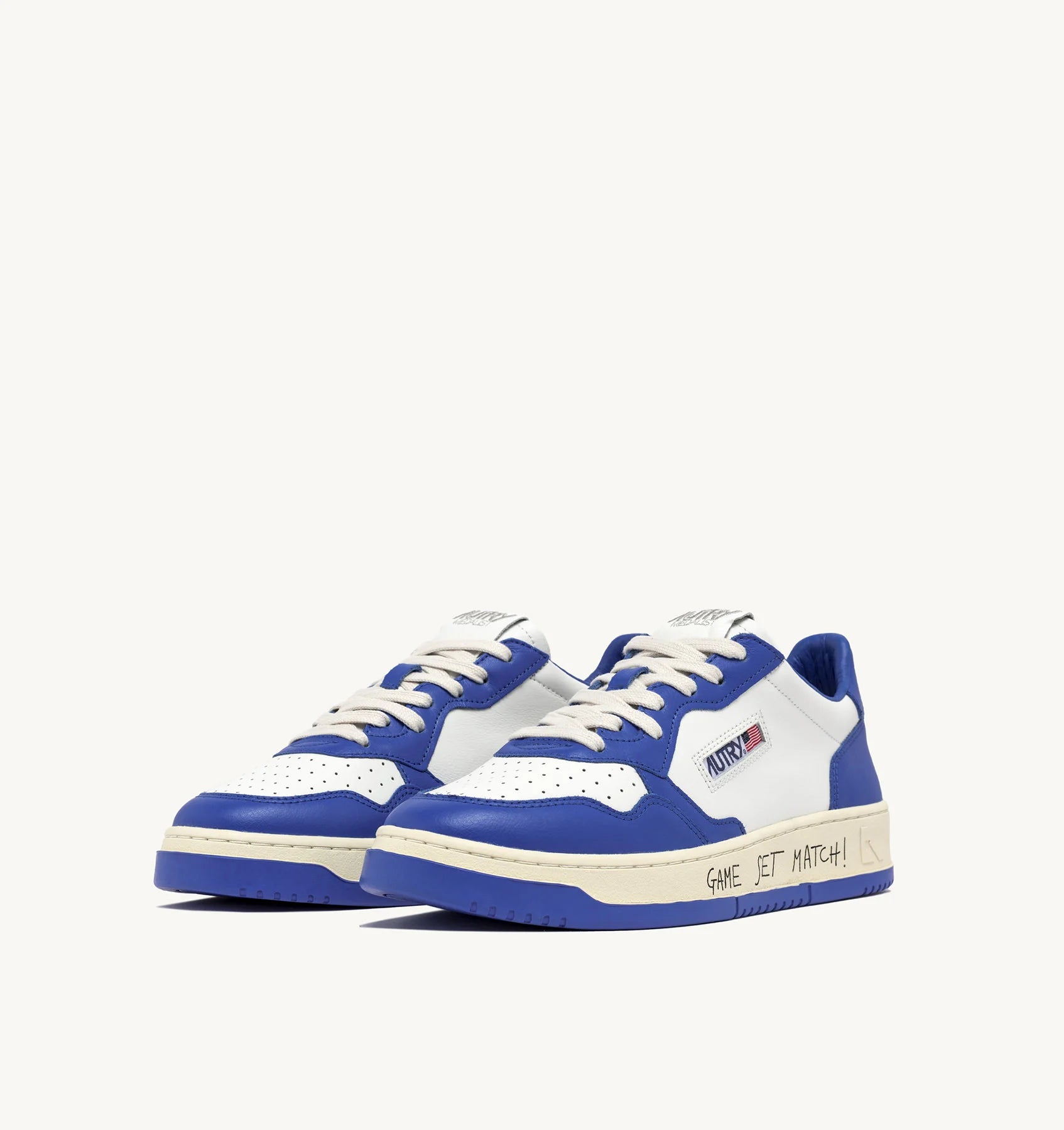 Baskets Medalist Low En Cuir avec Lettering - Bleu