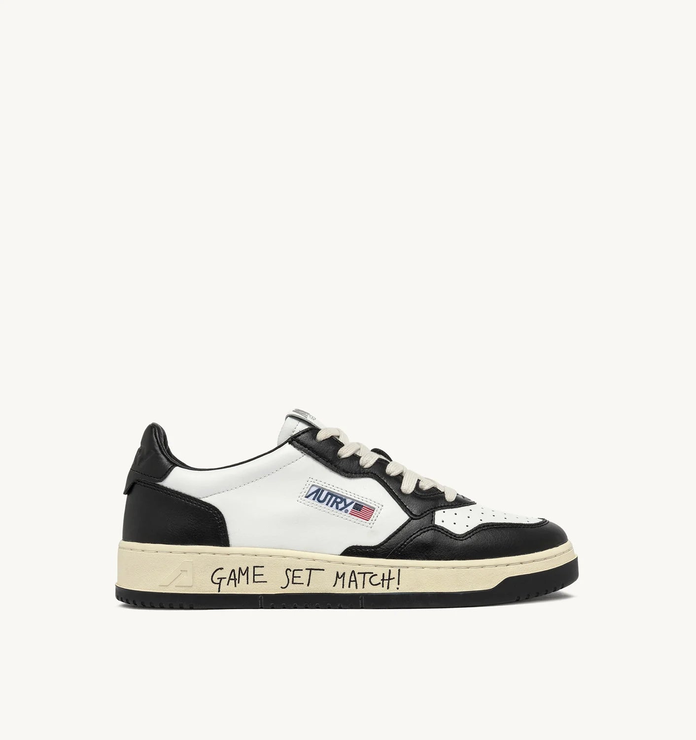 Baskets Medalist Low en Cuir avec Lettrage - Noir