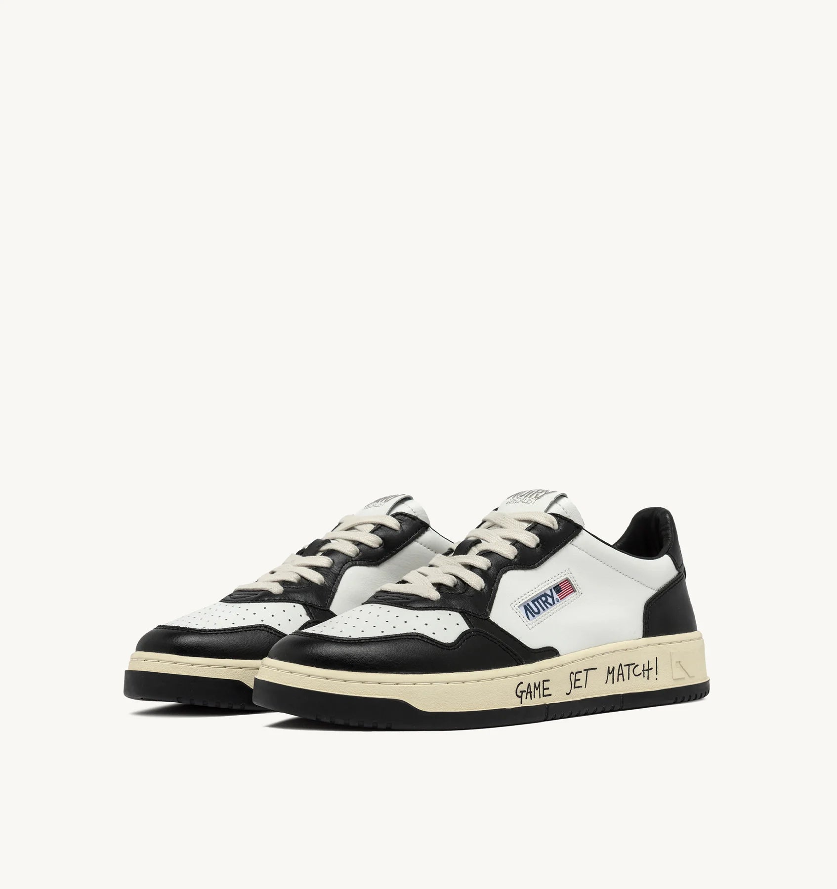 Baskets Medalist Low en Cuir avec Lettrage - Noir