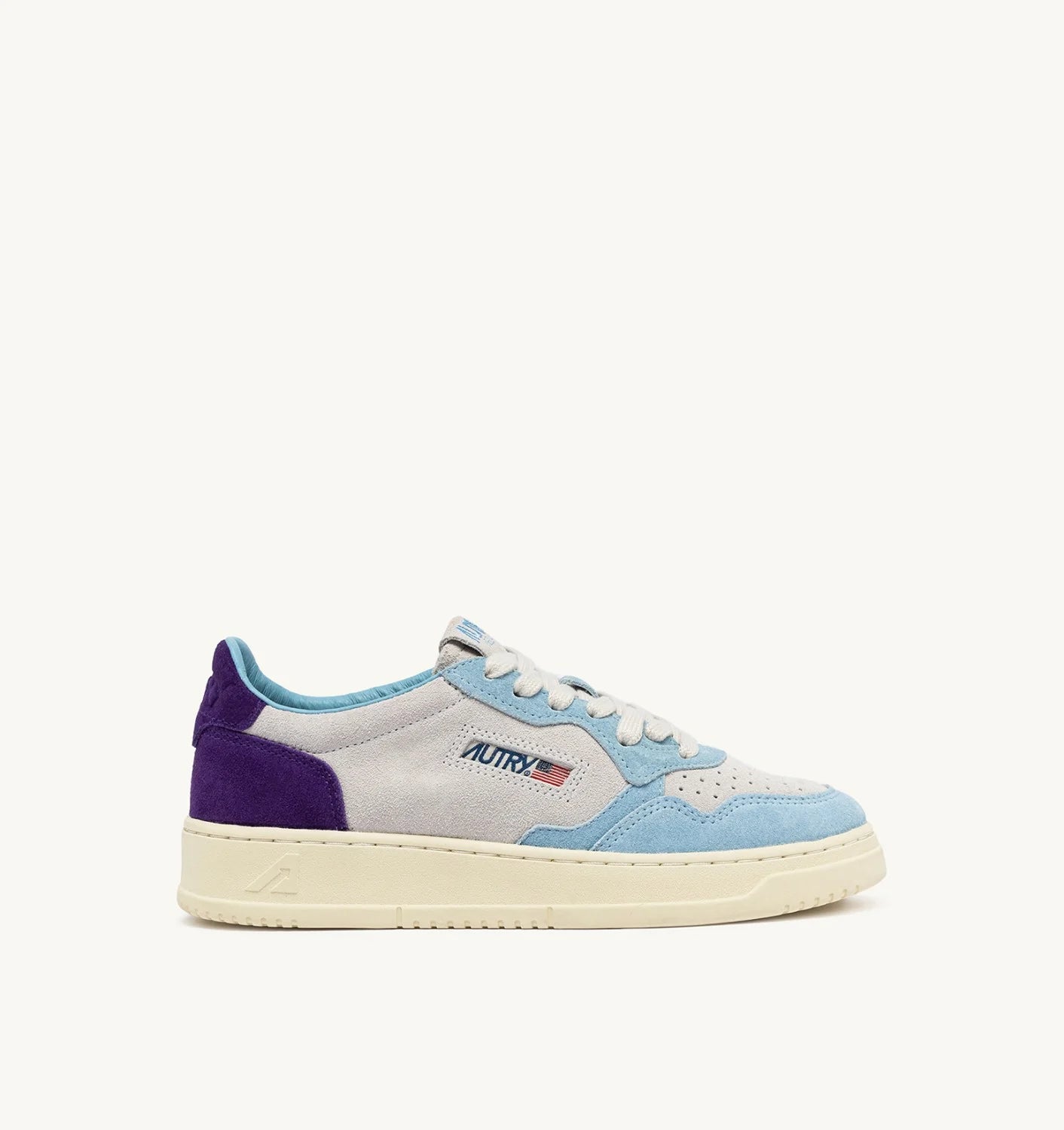 Baskets Medalist Low Tricolore en Daim - Patridge et Mauve