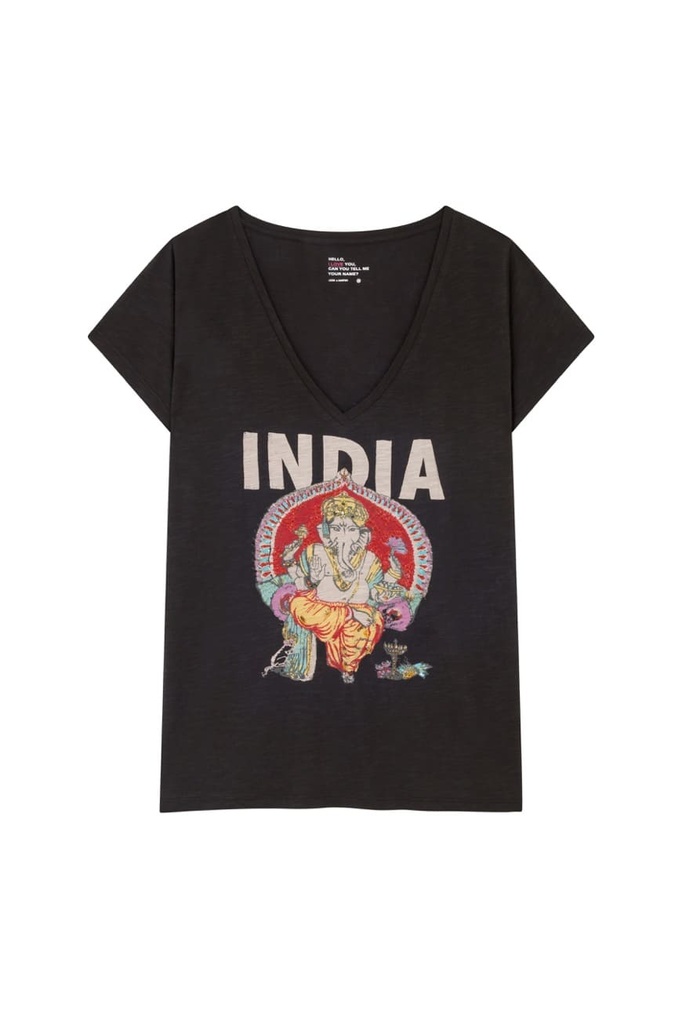 T-shirt Tonton India carbone