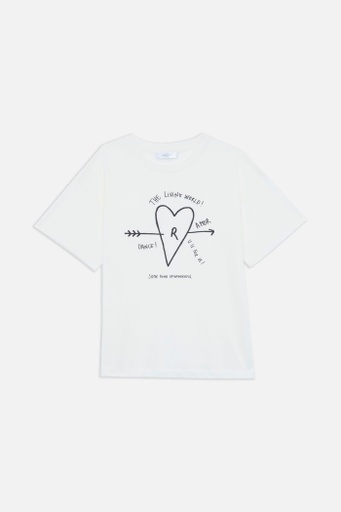T-shirt Never Love Blanc